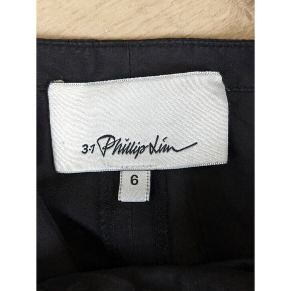 3:1 Phillip Lim Size 6 Flared Cut Out Jumpsuit Black Belted Short Sleeves - Picture 12 of 15